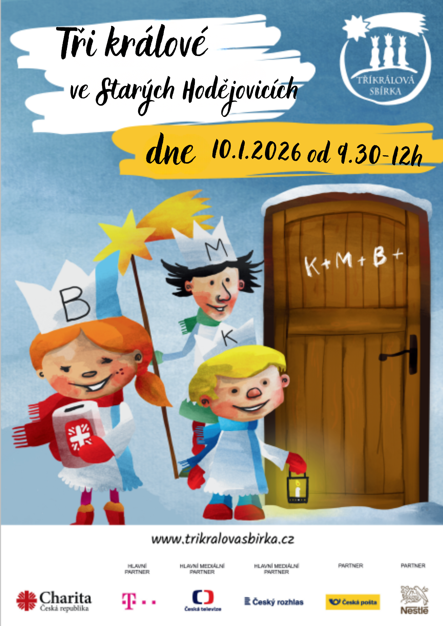 Tříkrálová sbírka ve Starých Hodějovicích dne 10.1.2026 od 9:30 - 12:00 hodin